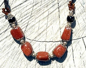 Fiery Goldstone Necklace