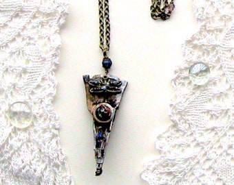 Cyber Punk Pendant with Dragonfly