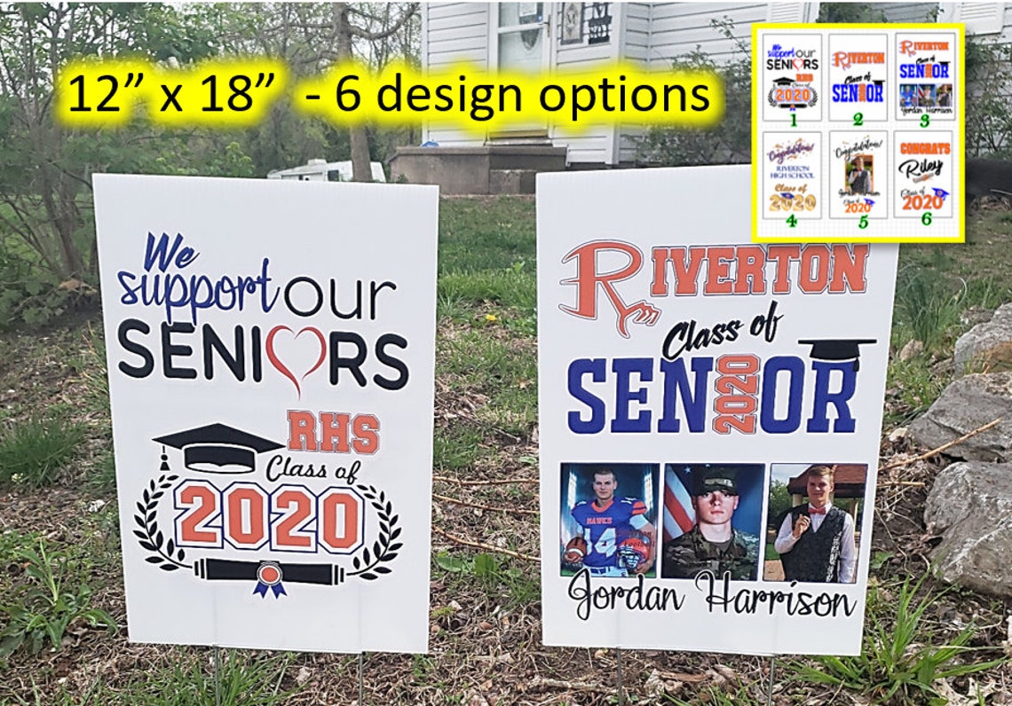 Custom Senior Yard Sign 12 x 18 Full Color Etsy
