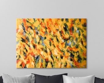 Oil painting abstract sun garden 3 70 x 90 cm; Original large oil painting painted by myself