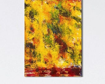 Öl Gemälde abstrakt Sonnenstreifen III 30x40 cm; Original farbenfrohes Ölgemälde selbst gemalt