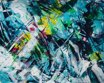 abstract original acrylic painting 42 x 56 cm