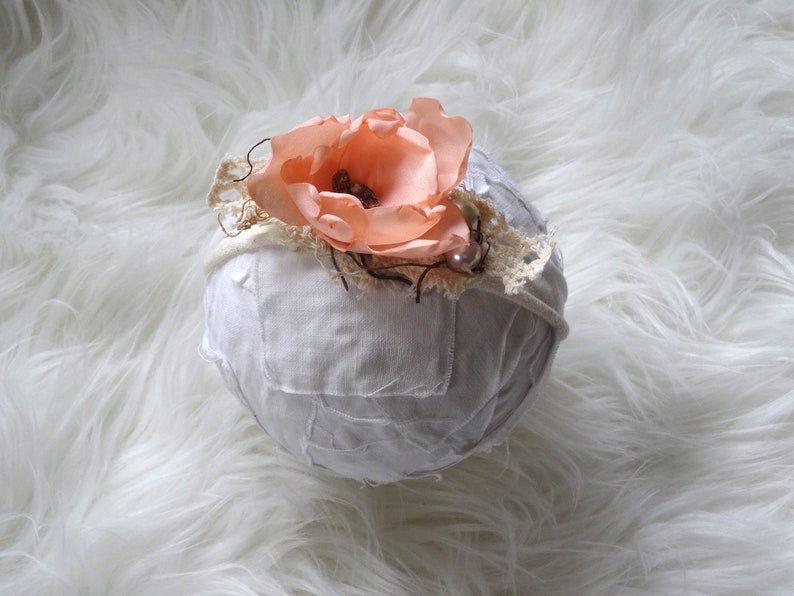 Newborn flower hair band apricot photo headband hair band baby photoshoot accessory baby girl headband prop christening headpiece