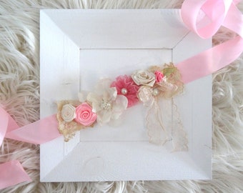 Sash pregnancy Flower Belly Band Baby Belly Photo shoot Sash Belly band Wedding Baby Photo shoot Sash Handmade Accessory