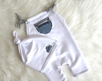 Newborn outfit boy jumpsuit beanie white jeans baby photoshoot baby photography baby fashion for boys clothes baby photo props