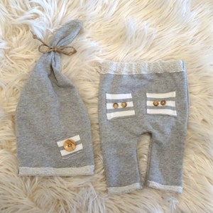 Newborn outfit, baby boy pants hat set, newborn photo shoot, baby photography, boy romper, baby photo props, birth gift boy, baby shower