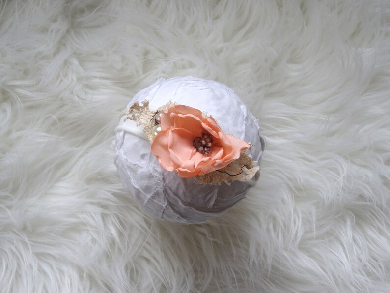 Newborn flower hair band apricot photo headband hair band baby photoshoot accessory baby girl headband prop christening headpiece