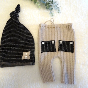 Newborn outfit, baby boy pants hat set, newborn photo shoot, baby photography, baby boy clothes, baby photo props, birth gift