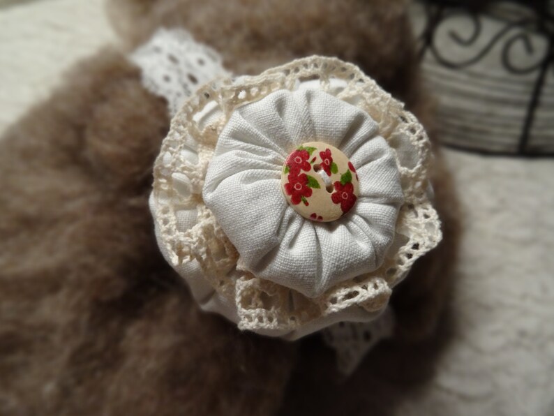 Newborn headband Vintage Look Baby Photography Accessory Crochet Hairband Baby Headband Christening Photoshoot Handmade Headdress