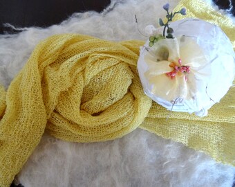 Baby Wrap Stirnband Set sunshine yellow Baby Fotoshooting Baby Fotografie Requisite Accessoires Handmade Neugeborene Fotoshooting