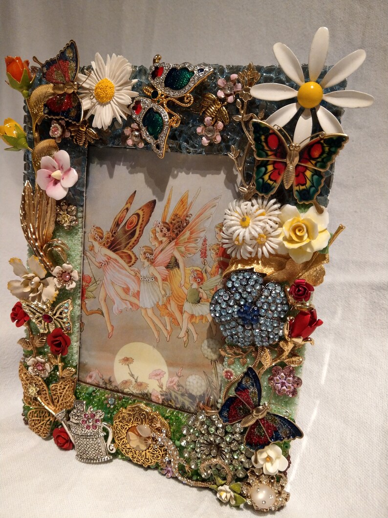Jeweled Picture Frame Butterfly Garden Etsy
