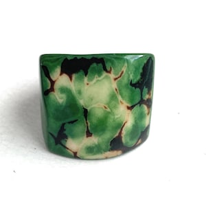 Tagua Nut Ring in Green TAG801,  Eco-Friendly Tagua Ring, Organic Jewelry
