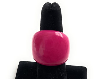 Tagua Nut Ring in Fuchsia Pink TAG804, Eco-Friendly Tagua Ring, Organic Jewelry