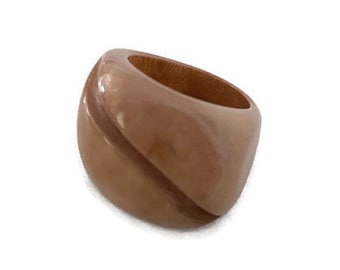 Tagua Ring in Brown TAG805,  Eco-Friendly vegetable ivory ring, Organic tagua nut jewelry in brown