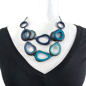 Orinoco Necklace| Black, Red And Off White Tagua Necklace| Tagua Link Necklace| Tagua Statement Necklace| Tagua Jewelry