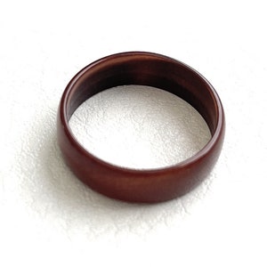 Tagua nut ring in brown TAG808, unisex thin tagua ring