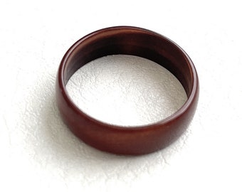 Tagua nut ring in brown TAG808, unisex thin tagua ring