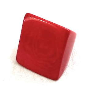 Tagua nut rings in red TAG806, eco-friendly tagua ring organic ring in red