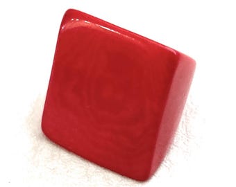 Tagua nut rings in red TAG806, eco-friendly tagua ring organic ring in red