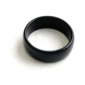 Tagua nut ring in black TAG808, unisex thin tagua ring