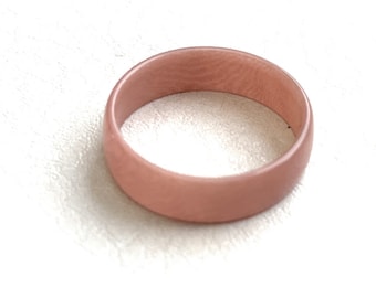 Tagua nut ring in rose pink TAG808, unisex thin tagua ring