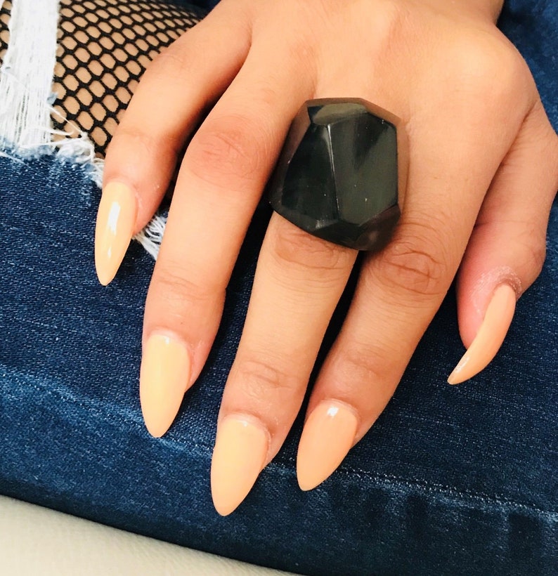 Handmade Organic Horn Ring Black Bull Horn Ring Eco-Friendly Jewelry CHA221