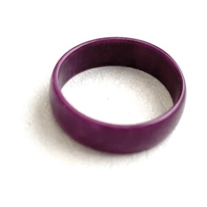 Tagua nut ring in purple TAG808, unisex thin tagua ring