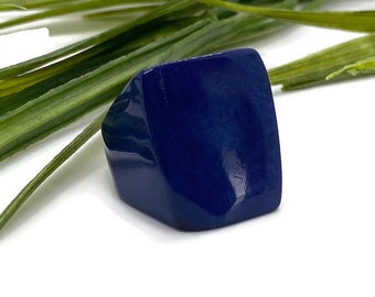 Blue Tagua Nut Rings TAG806,  Eco-Friendly Tagua Ring Organic Ring in Blue