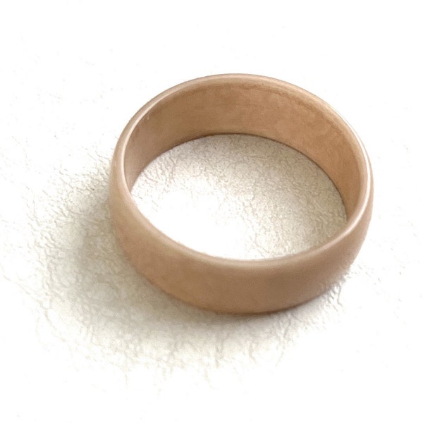 Tagua nut ring in beige TAG808, unisex thin tagua ring