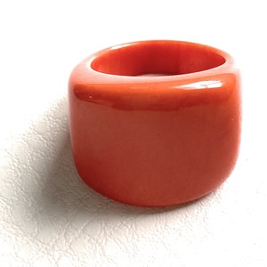 Tagua Nut Ring in Orange TAG804,  Eco-Friendly Tagua Ring, Organic Jewelry