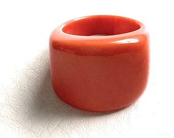 Tagua Nut Ring in Orange TAG804,  Eco-Friendly Tagua Ring, Organic Jewelry