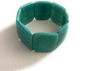 Tagua bracelet in aqua green, handmade eco friendly bracelet, organic  tagua nut jewelry Tag401