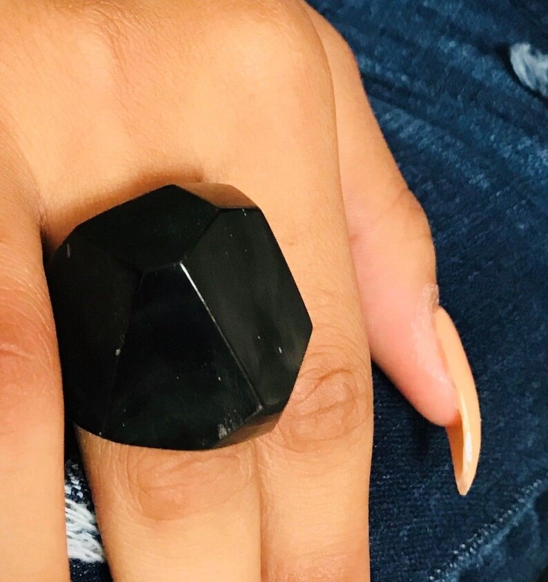 Handmade Organic Horn Ring Black Bull Horn Ring Eco-Friendly Jewelry CHA221