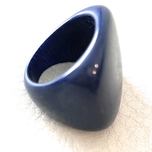 Blå Tagua-nötring TAG804, miljövänlig Tagua-ring i blå organisk ring