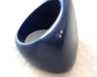 Blue Tagua Nut Ring TAG804,  Eco-Friendly Tagua Ring in Blue Organic Ring