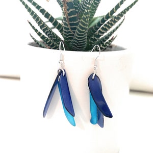 Tagua Earrings in Assorted Colors TAG267, Green, Blue, Pink Organic Vegetable Ivory Earrings, Handmade Tagua nut Jewelry