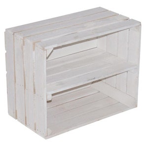 2x white fruit box with intermediate bottom, shoe rack image 2