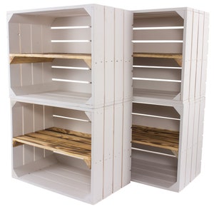 2x 6x 8x 12xVintage furniture 24 new white wooden box with flamed center board 50cmx40cmx30cm shoe rack wine boxes wall shelf wooden boxes shelf shelf image 8