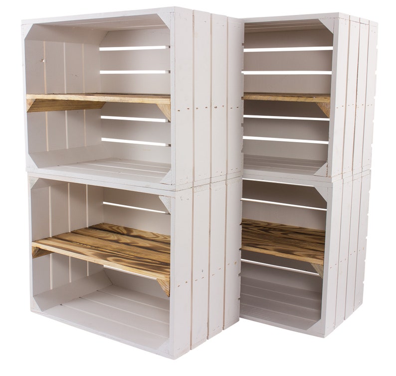 2x 6x 8x 12xVintage furniture 24 new white wooden box with flamed center board 50cmx40cmx30cm shoe rack wine boxes wall shelf wooden boxes shelf shelf image 8