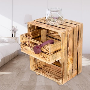 Economy package flamed brown bedside table with drawer 30.5 cm x 40 cm x 54 cm bedside table box fruit box wine box box