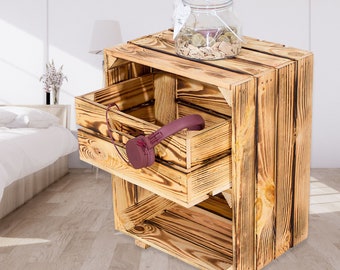 Economy package flamed brown bedside table with drawer 30.5 cm x 40 cm x 54 cm bedside table box fruit box wine box box