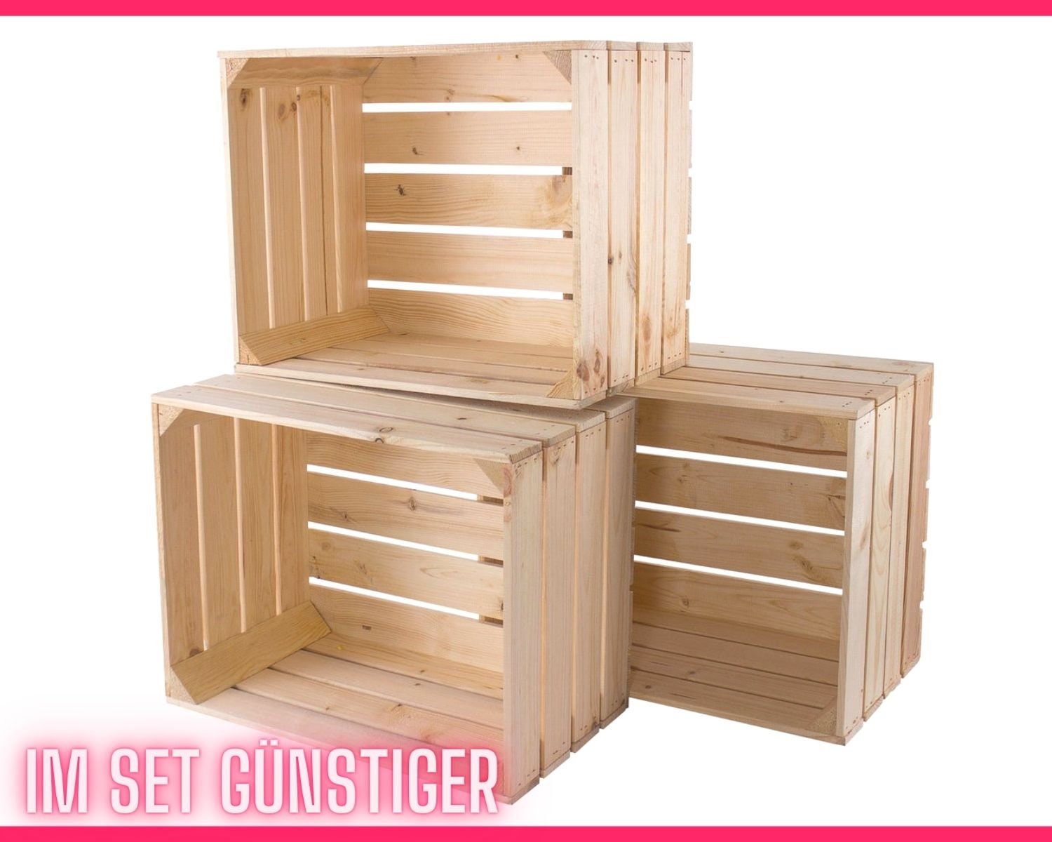 Buy 3x,4x,5x New Untreated Wooden Box 50x40x30 Cm the Wooden Box is  Stackable Can Be Used for Decoration, Plants, Bottles and Much More Online  in India 