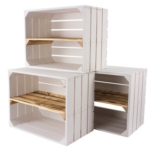 2x 6x 8x 12xVintage furniture 24 new white wooden box with flamed center board 50cmx40cmx30cm shoe rack wine boxes wall shelf wooden boxes shelf shelf image 9