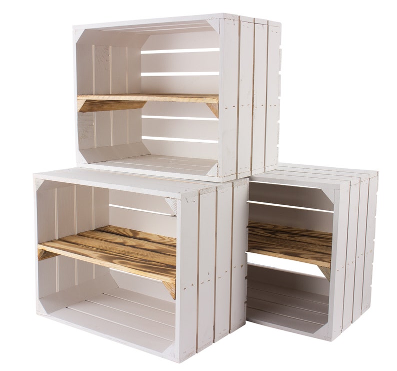 2x 6x 8x 12xVintage furniture 24 new white wooden box with flamed center board 50cmx40cmx30cm shoe rack wine boxes wall shelf wooden boxes shelf shelf image 9