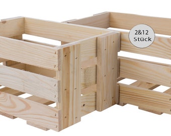 Mini Obstkiste in Natur Apfelkisten Holzboxen Holzkisten Kisten Boxen(1,2,12)