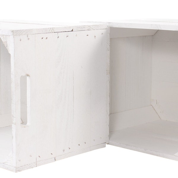 2x 4x 6x boîte Kallax blanche pour armoire Ikea | 32x37,5 x 32,5 cm | boîte en bois stable et fermée, même pour les contenus lourds | simple & beau