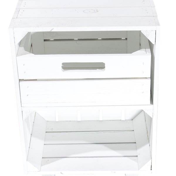 1x 2x chest of drawers white, with drawer and large compartment, on feet | NEW| 30,5x40x54cm | simple, simple furniture for order & decoration