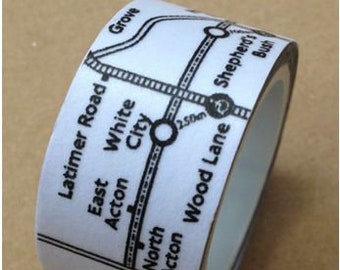 Washi Tape "Street Map", Travel, Reisen, Masking Tape, Urlaub, Klebeband, Reispapier, Filofax, Kalender, Scrapbooking, Planner