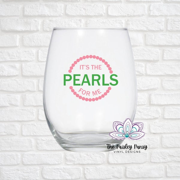 Alpha Kappa Alpha Wine glass - custom vinyl stemless wine glass