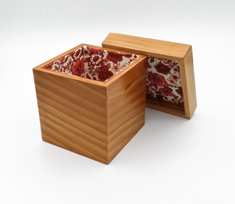 Wooden Gift Box With Lid Redwood Small Wood Box Etsy